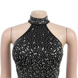 Hot Diamond Sleeveless Backless Sexy Arm-wrapped Dress