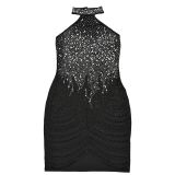 Hot Diamond Sleeveless Backless Sexy Arm-wrapped Dress