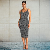 Backless Rhinestone Strap Armband Dress