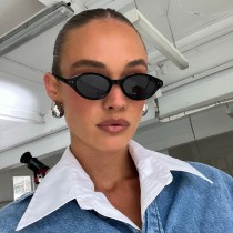 Oval Small Frame Rice Stud Glasses