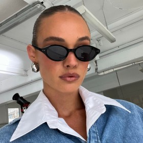 Oval Small Frame Rice Stud Glasses