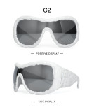 Handmade Glue Colored Mercury Mirror Temperament Sunglasses