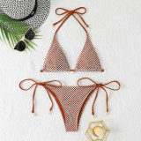 Solid Color Fishnet Sexy Hollow Two Piece Set