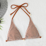 Solid Color Fishnet Sexy Hollow Two Piece Set