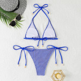Solid Color Fishnet Sexy Hollow Two Piece Set