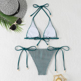 Solid Color Fishnet Sexy Hollow Two Piece Set