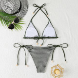 Solid Color Fishnet Sexy Hollow Two Piece Set