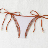 Solid Color Fishnet Sexy Hollow Two Piece Set