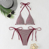 Solid Color Fishnet Sexy Hollow Two Piece Set
