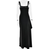 Backless High Slit Dress