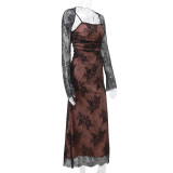 Lace Style Waist-cinching French Long Skirt