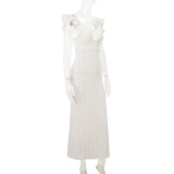 V-neck Knitted Backless Dress