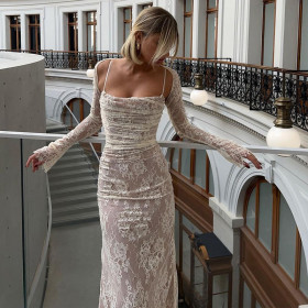 Lace Style Waist-cinching French Long Skirt