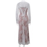 Lace Style Waist-cinching French Long Skirt