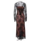 Lace Style Waist-cinching French Long Skirt