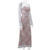 Lace Style Waist-cinching French Long Skirt