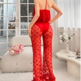 Mesh See-through Lace Home Pajamas Fun Set