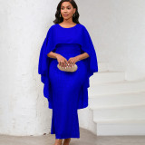 Chiffon Cape Sequin Hip-hugging Long Skirt