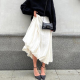 Pure Color Wild High Waist Puff Skirt
