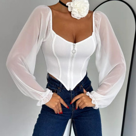 Chiffon Long-sleeved Top T-shirt