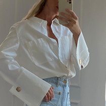 Long -sleeved Double Pocket Shirt