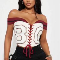 Printed Lace Vest Top