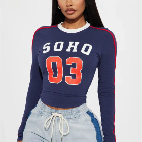 Leisure Wind Long Sleeve Round Neck Top