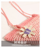 Flowers and Grass Woven Bags Gradient Color Vacation Beach Bags