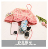 Flowers and Grass Woven Bags Gradient Color Vacation Beach Bags