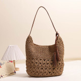 Flavous Grass Bag Editing Woven Bag on the Sea Resort Beach Bag
