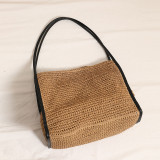 Solid color straw bag woven bag women's vacation beach bag
