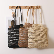 One-shoulder Hollow Straw Woven Bag Vacation Style Beach Bag