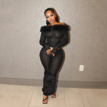 Long-sleeved One Shoulder Top Two-piece Set