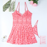 Pink Love Permeable Sexy Underwear Suit