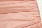 Gradient Color-blocking Slim-fitting Strapless Skirt
