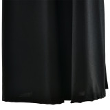 Long Sleeves Deep V-neck Hip-covered Skirt