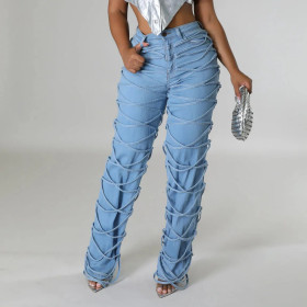 Large Size Strappy Jeans