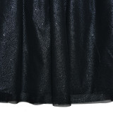 Slim-fit A-line Skirt with Strapless Shiny Silk Bow