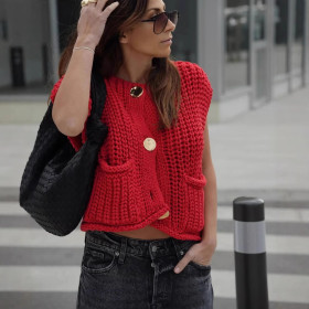 Coarse Needle Vest Knitted Vest