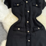 Slim Fit V-neck Knitted Dress