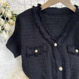 Slim Fit V-neck Knitted Dress
