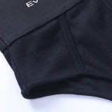Knitted Simple High-waisted Black Shorts