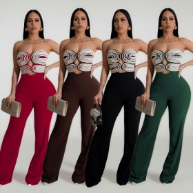 Webbing Strapless Backless Party  Jumpsuit