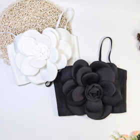 Flower strapless waist exaggerated large flower fish bone bracelet