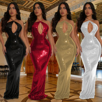 Sequin Slim Sling Sling Evening Dress