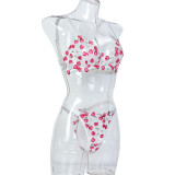 Embroidered Three-dimensional Jacquard Gathers Sexy Two-piece Suit