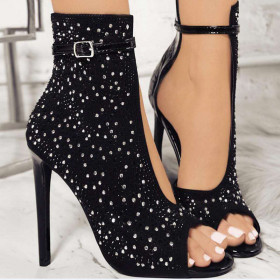 Sexy Thin Heeled Diamond High Heel Sandals