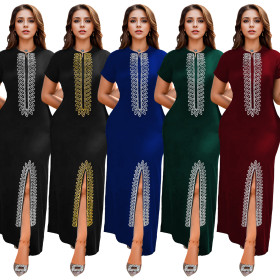 Elegant Slim Dress with a Slit