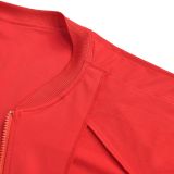Webbing Jacket Short Skirt Solid Color Two-piece Set