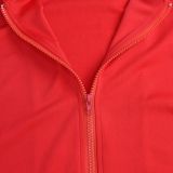 Webbing Jacket Short Skirt Solid Color Two-piece Set